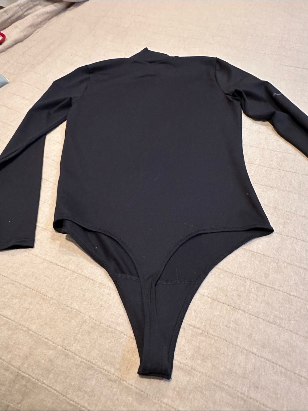 Abercrombie & Fitch Black Long-Sleeve Mock Neck Bodysuit